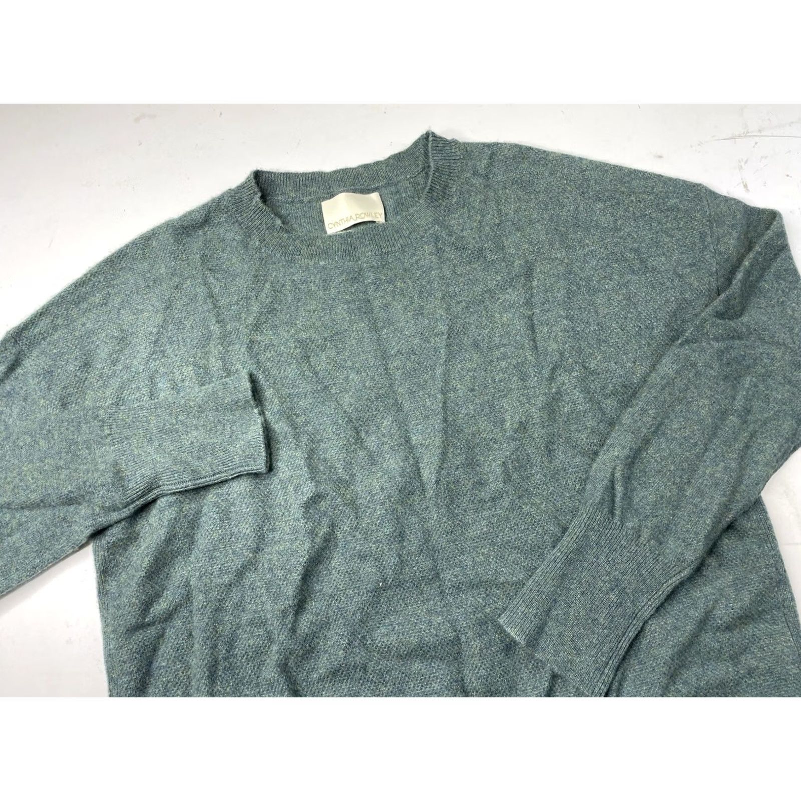 Cynthia Rowley CYNTHIA ROWLEY Crewneck Sweater Womens Large Green 100% Cashmere Solid Knit Long Sleeve Pullover Regular Fit Hand Wash Only Christmas Classic Seasonal Size L / US 10 / IT 46 - 2 Thumbnail