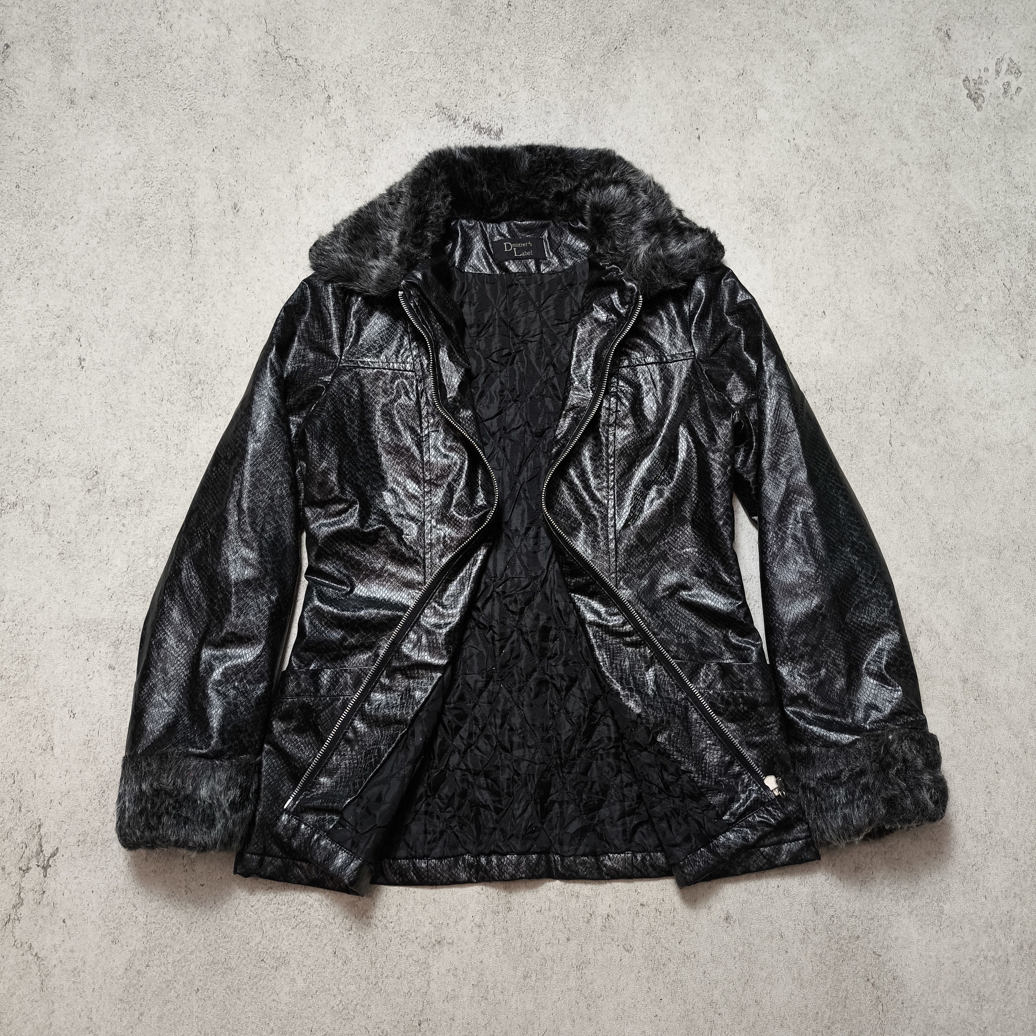 14th Addiction Designer's Label Fur Collar Snake Pattern Jacket Size M / US 6-8 / IT 42-44 - 6 Thumbnail