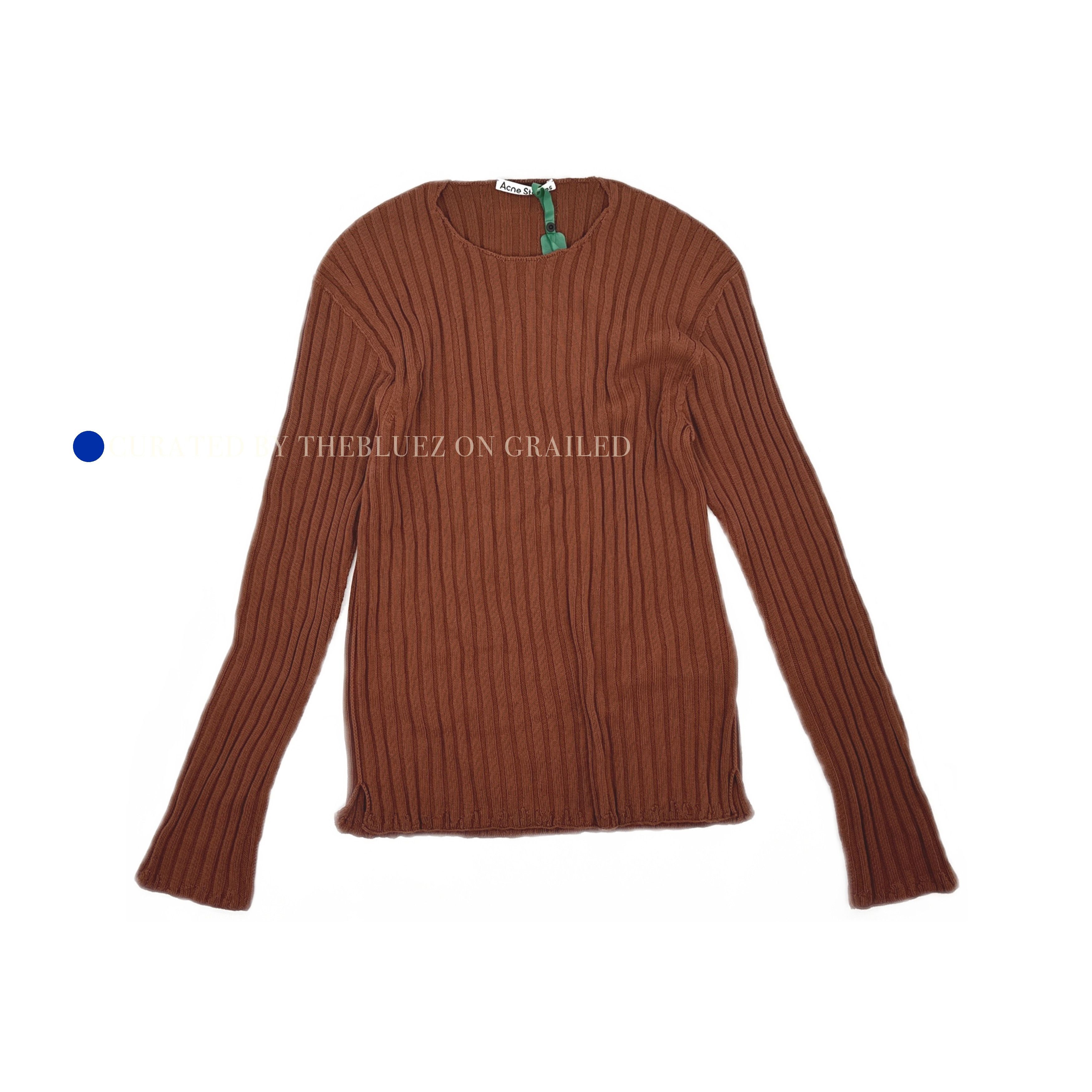 Acne Studios Ribbed Crewneck Sweater in Brown Size US M / EU 48-50 / 2 - 1 Thumbnail