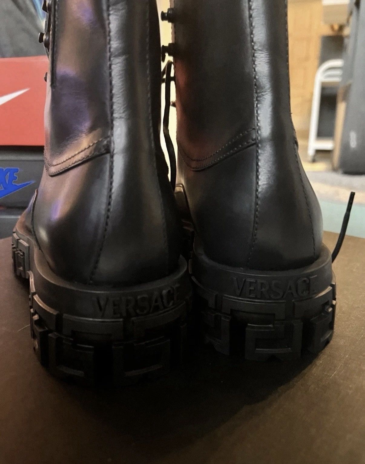 Versace Versace Men’s Leather Boots Black Designer Luxury Size US 7.5 / EU 40-41 - 7 Thumbnail