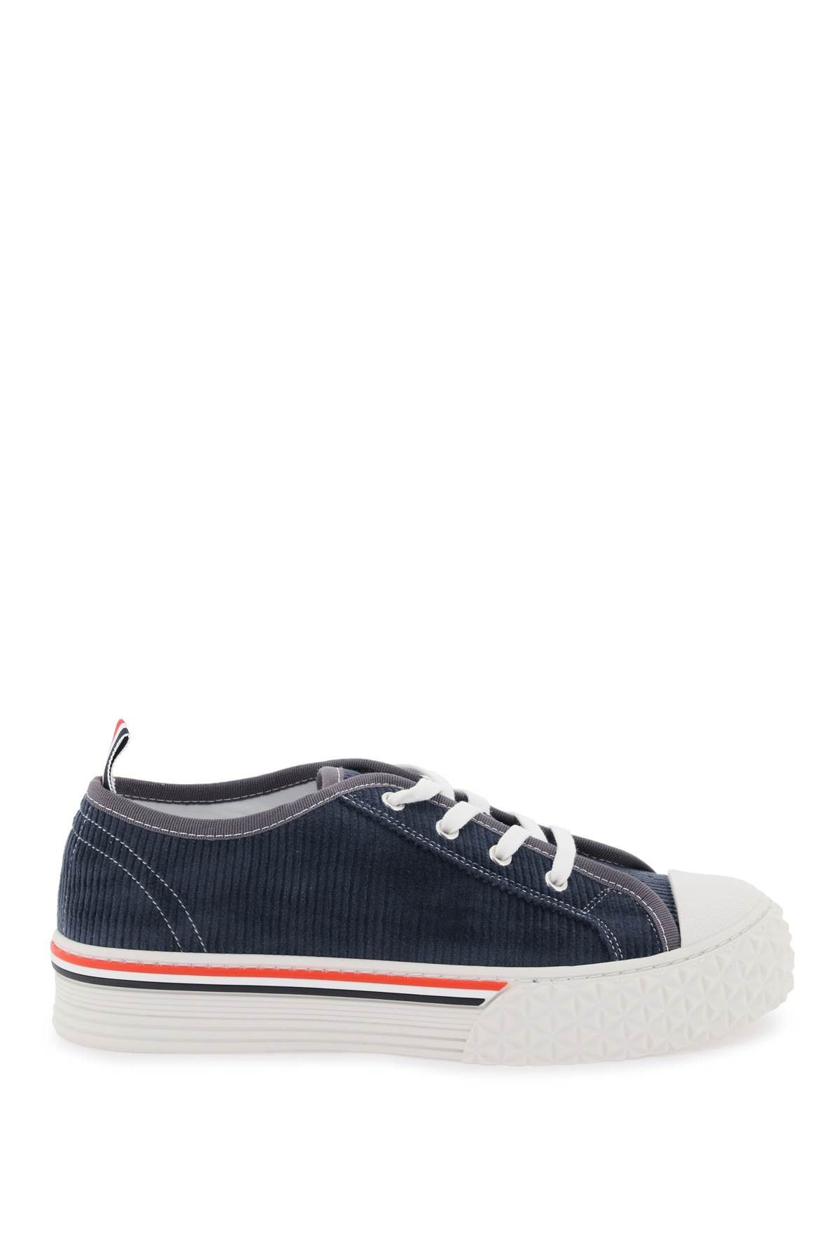 image of Thom Browne Tartan Sole Low-Top Sneakers in Navy, Men's (Size 9)