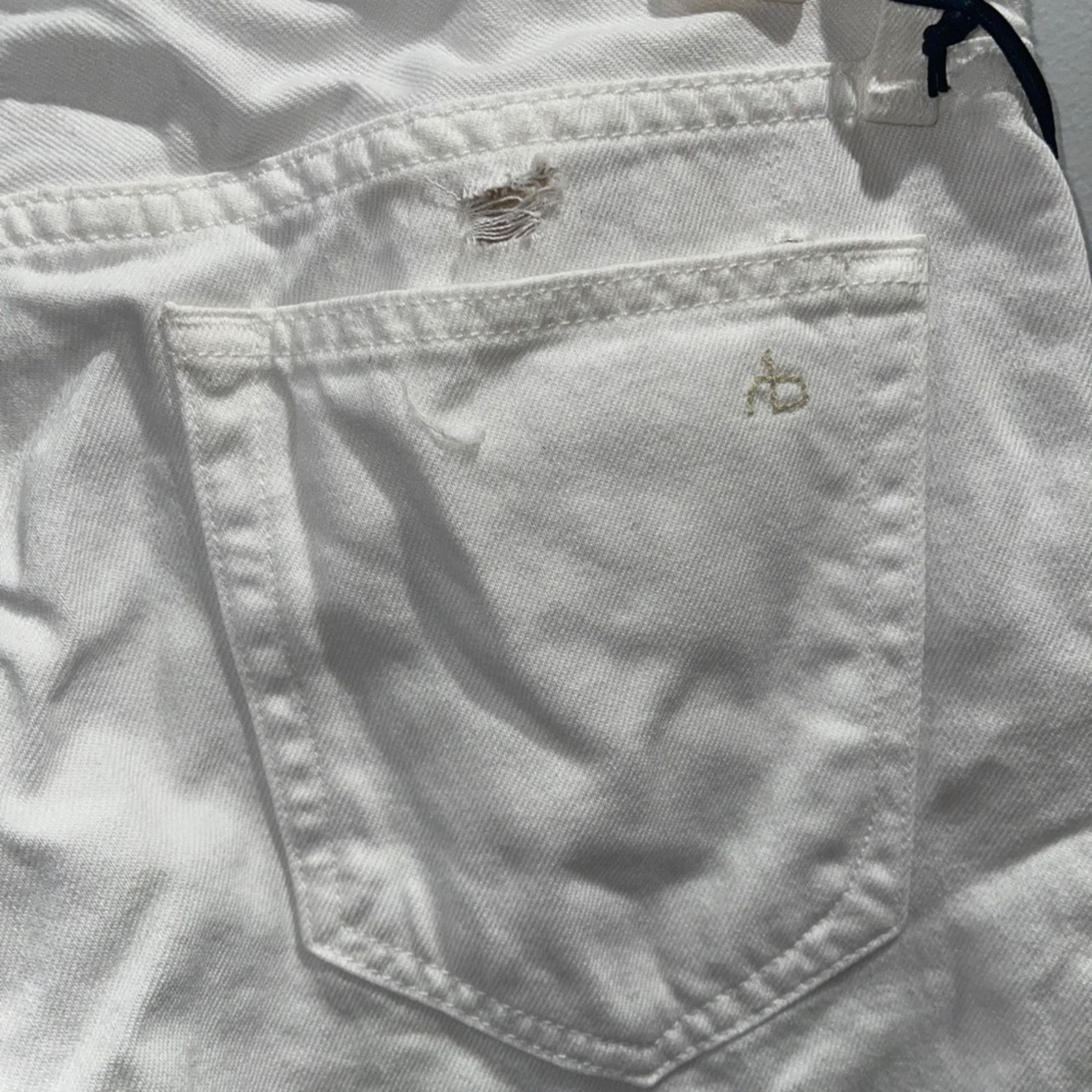 Rag & Bone RAG & BONE White Ankle Slim Mid Rise Boyfriend Sz 25 Size 25" / US 0 / IT 36 - 8 Thumbnail