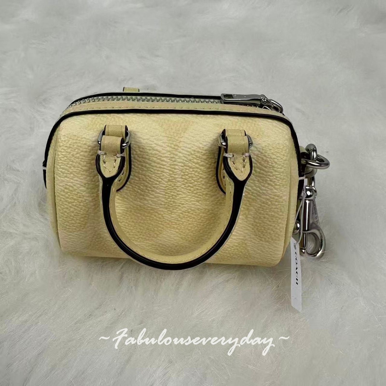 Coach COACH Mini Rowan Satchel Charm In Signature Canvas Yellow Size ONE SIZE - 3 Thumbnail