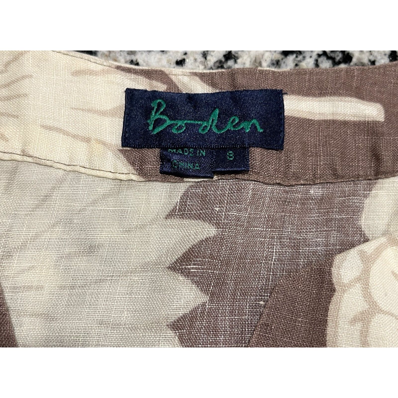 Boden Boden Dress Floral Linen A-Line 3/4 Sleeve Brown Cream Size 8 Womens Size M / US 6-8 / IT 42-44 - 4 Thumbnail