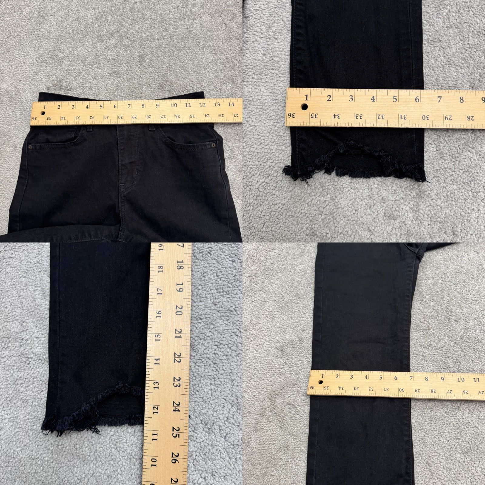 Levi's Levi's 724 High Rise Straight Crop Jeans Womens 25 Black Distressed Casual Size 42" / US 20 - 9 Thumbnail