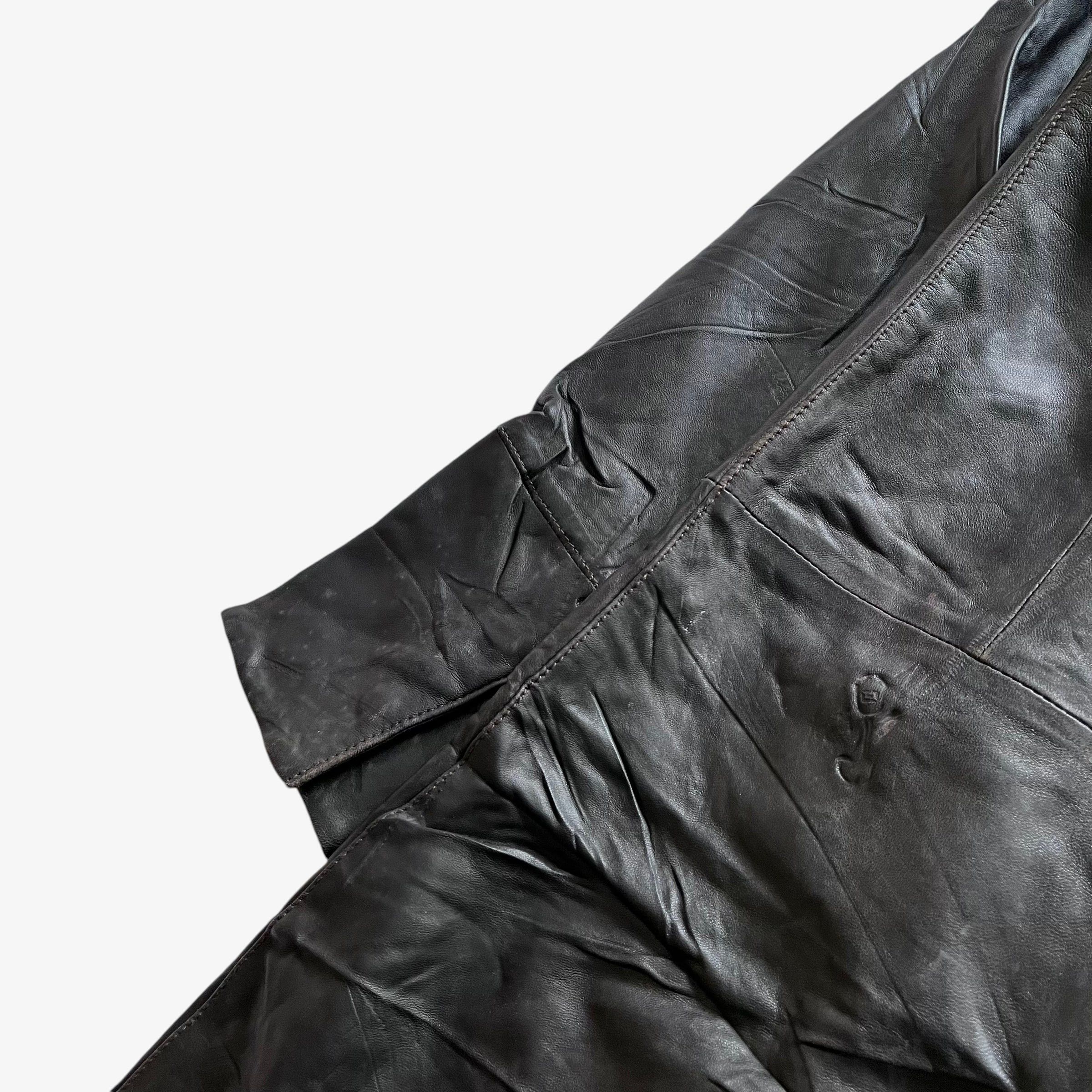 Dolce & Gabbana Vintage 90s Women's Dolce & Gabbana Dark Brown Leather Coat Size M / US 6-8 / IT 42-44 - 6 Thumbnail