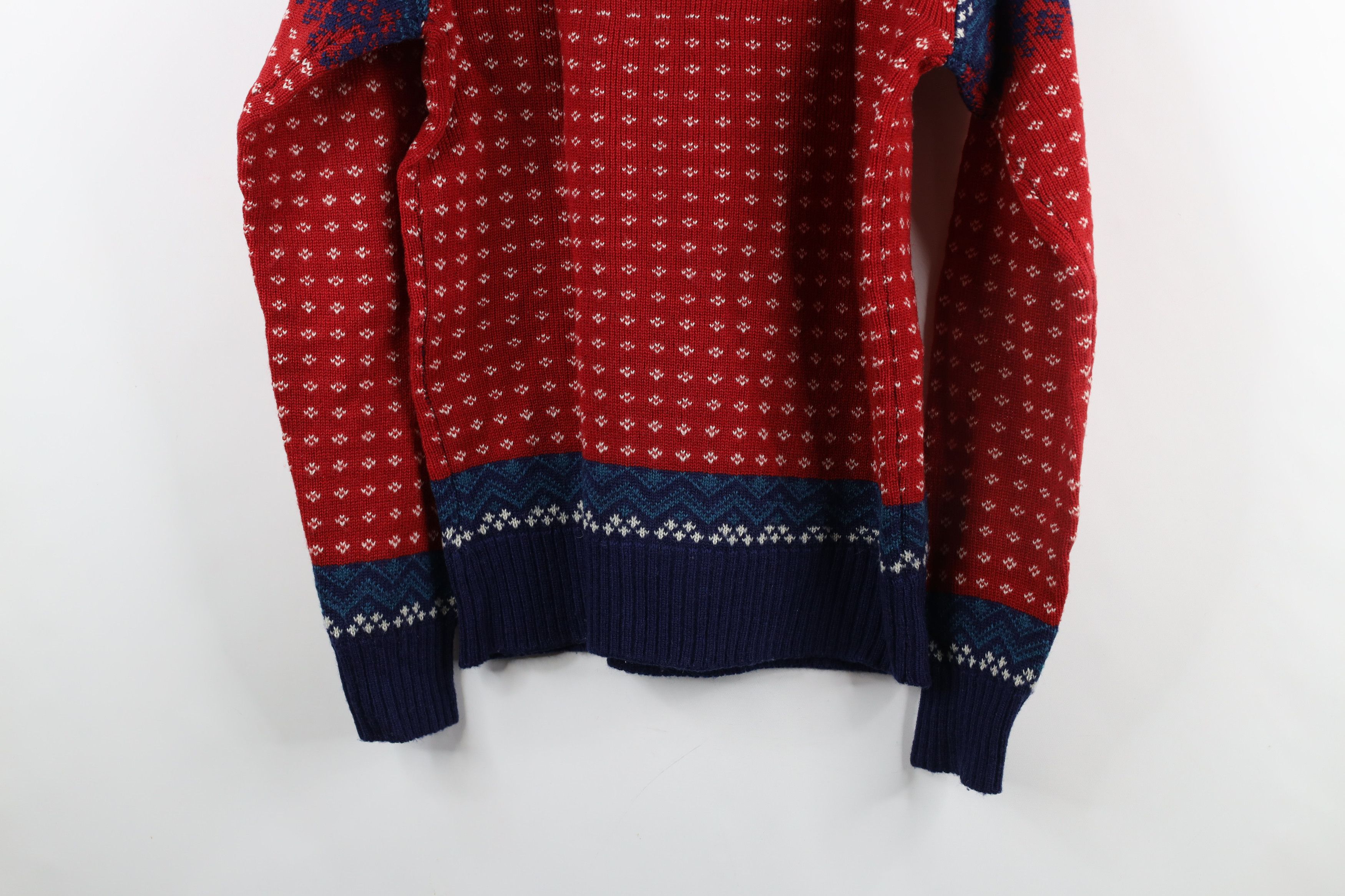 Vintage Vintage 70s Streetwear Fair Isle Knit Crewneck Sweater Size XL / US 12-14 / IT 48-50 - 9 Thumbnail