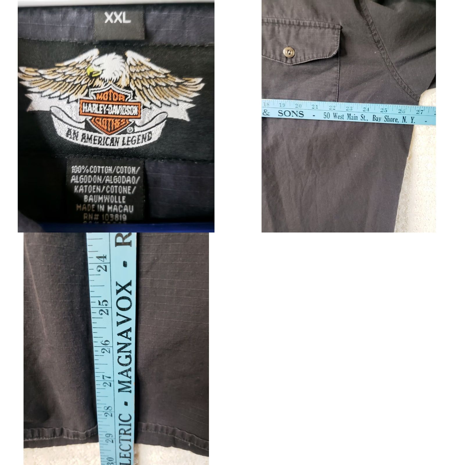 Harley Davidson Harley-Davidson Motorcycles Mechanic Shirt Men's Size 2XL Black Orange Stripe Logo Size US XXL / EU 58 / 5 - 8 Thumbnail