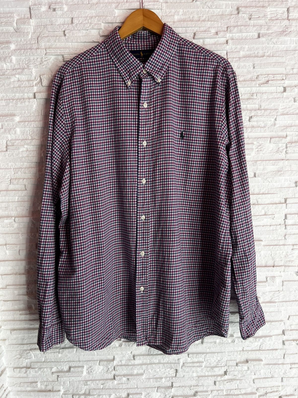 Ralph Lauren Ralph Lauren Classic Fit Plaid Shirt XL Purple Blue Green Size US XL / EU 56 / 4 - 2 Thumbnail