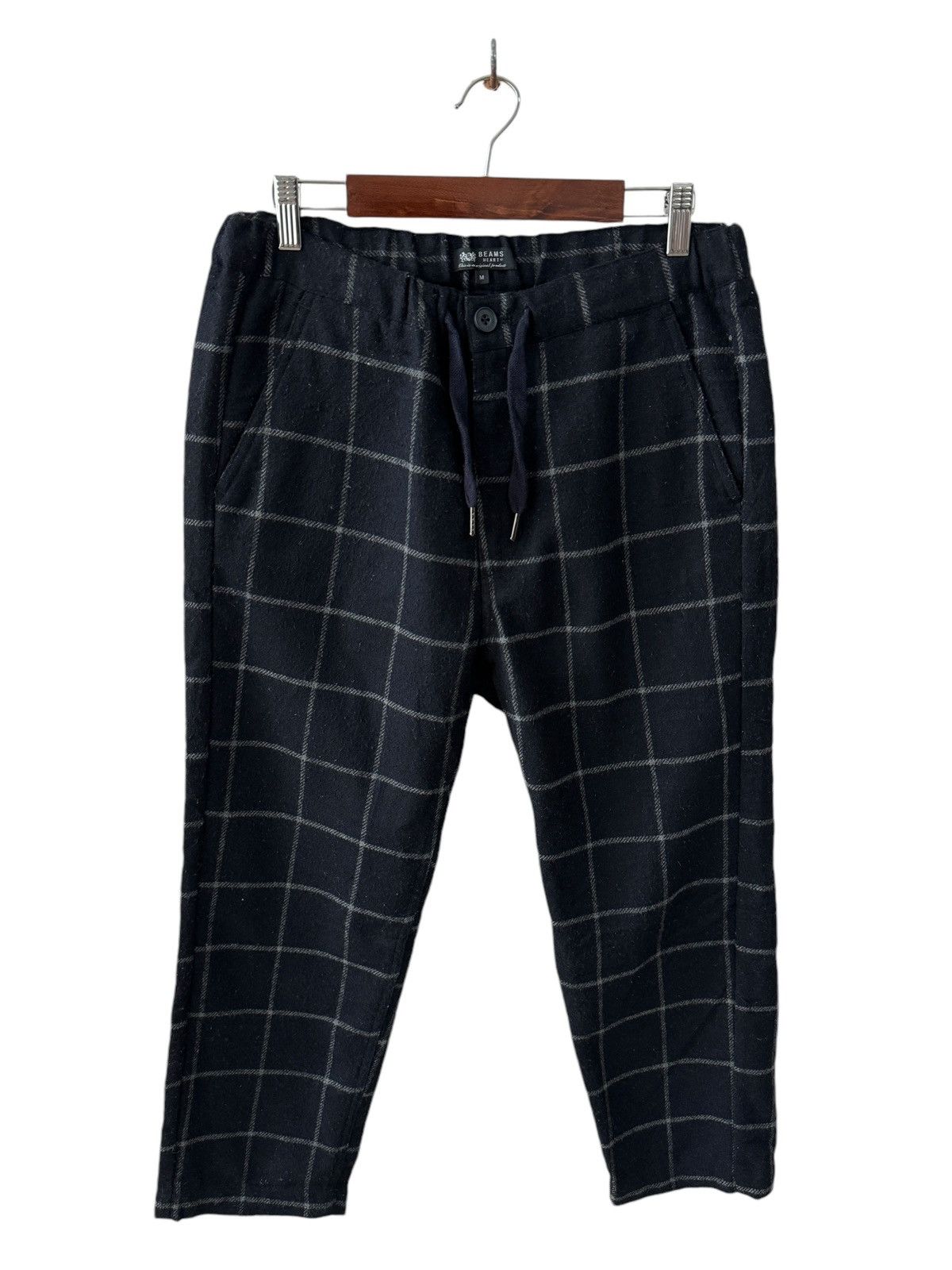 Beams Plus Vintage BEAMS Hearts Pants Wool Checkered 1990s Size US 34 / EU 50 - 1 Thumbnail