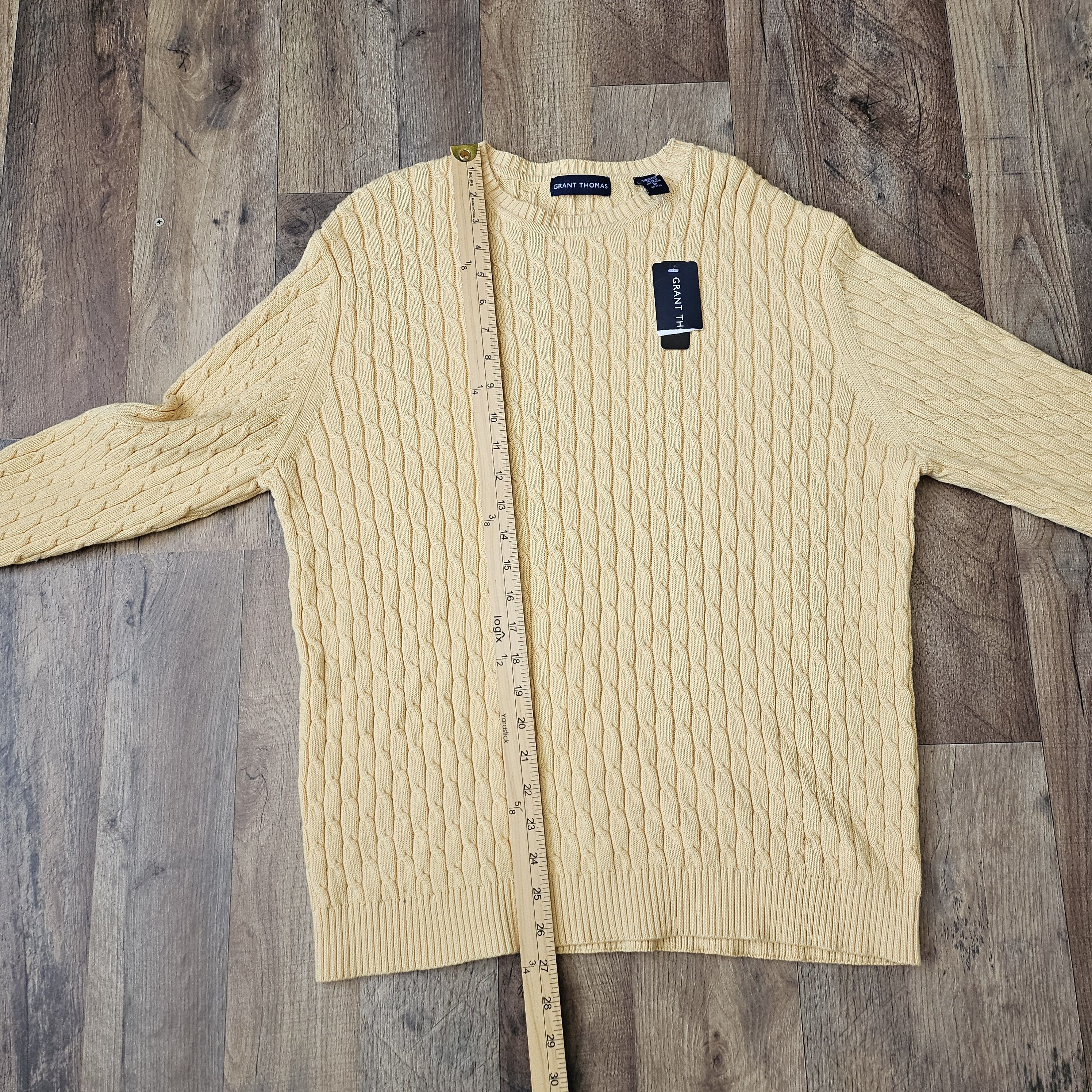 Grant Thomas × Vintage NWT Vtg. Grant Thomas Cable Knit Cotton Crew Neck Sweater Size US M / EU 48-50 / 2 - 7 Thumbnail