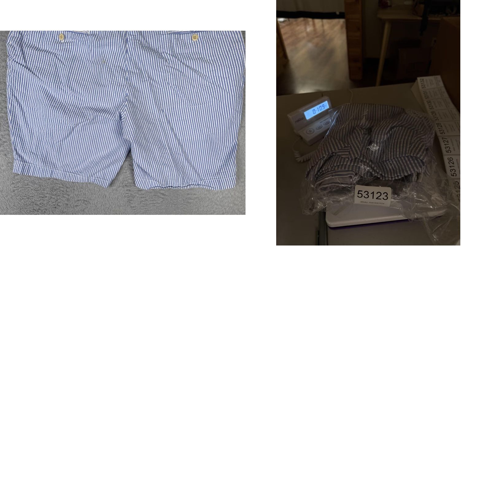 Polo Ralph Lauren Polo Golf Ralph Lauren Shorts Mens 40 Blue Striped Seersucker Chino Casual Polo Ralph Lauren Shirt? Size US L / EU 52-54 / 3 - 10 Thumbnail