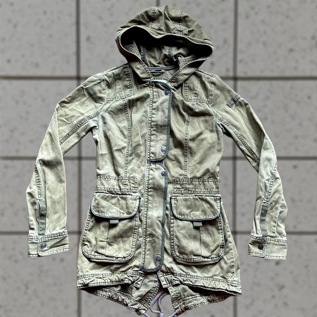 Abercrombie & Fitch Abercrombie & Fitch Jacket Womens Small Military Army Olive Green Utility Zipper Full Zip Size S / US 4 / IT 40 - 1 Thumbnail