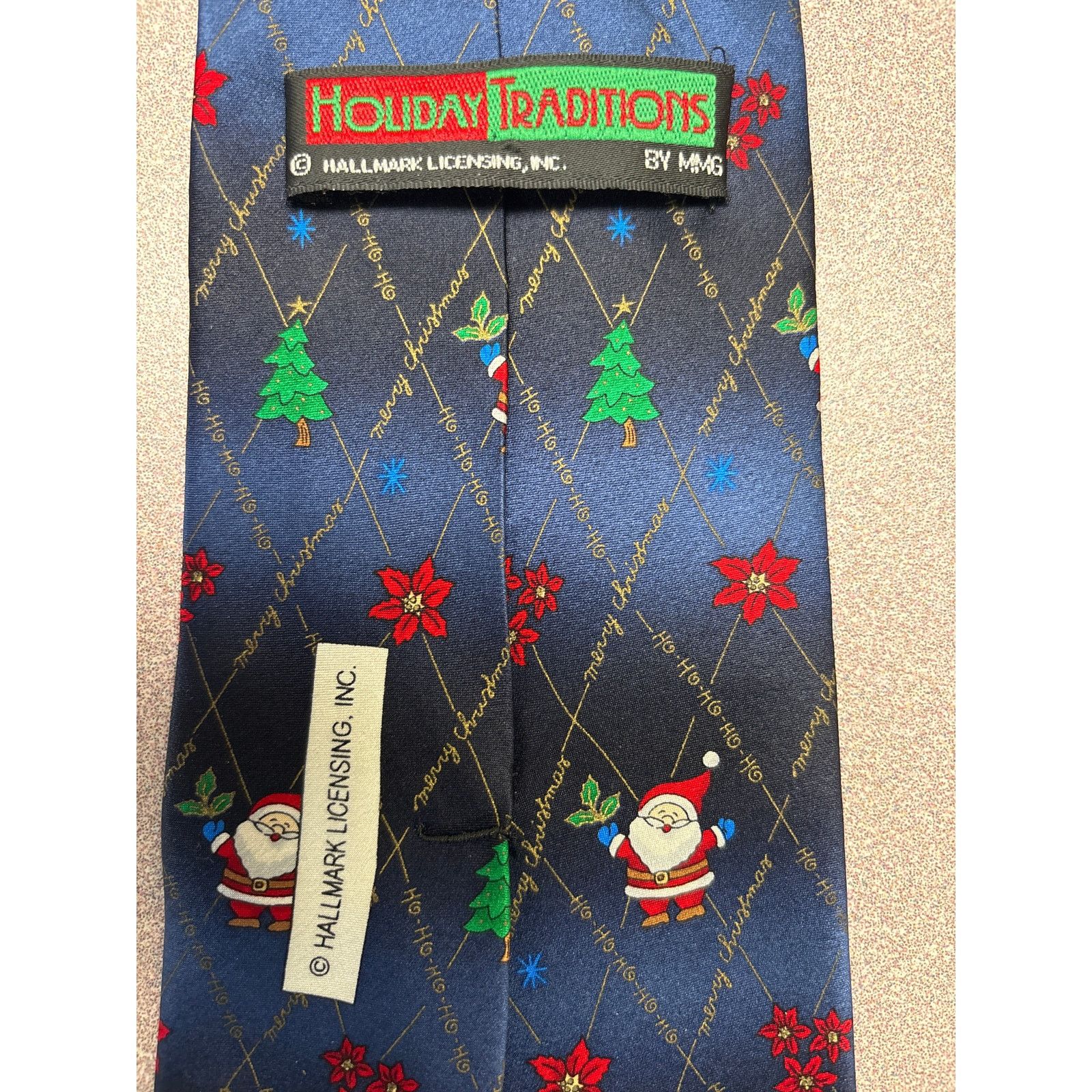 Other Hallmark Holiday Traditions Dark Blue Christmas Silk Tie Size ONE SIZE - 5 Thumbnail