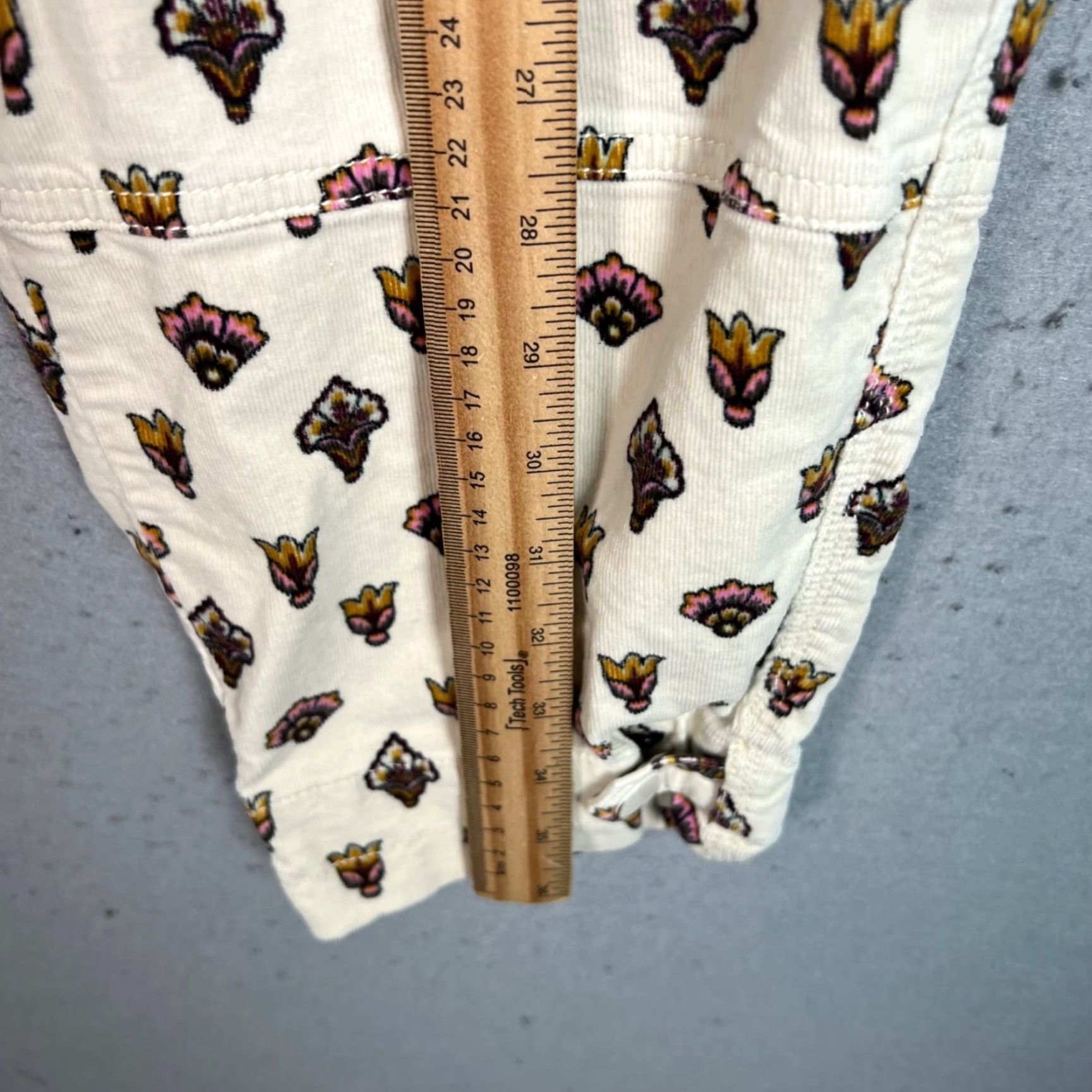 Anthropologie Anthropologie Women's Floral Corduroy Pants Size 6 High Rise Tapered Ankle Ivory Casual Size 28" / US 6 / IT 42 - 7 Thumbnail
