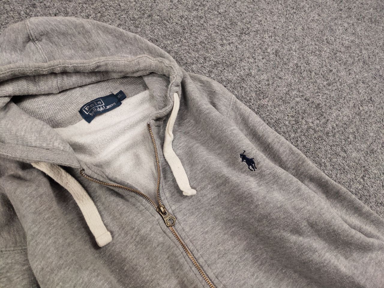 Polo Ralph Lauren Vintage 90's Polo Ralph Lauren Blank Zip Hoodie Usa style Size US XL / EU 56 / 4 - 12 Thumbnail