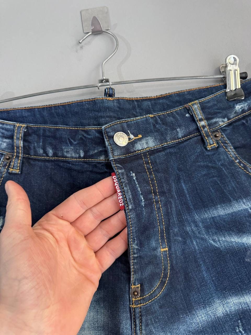 Dsquared2 Dsquared2 Blue Distressed Men's Slim Jeans Size 54 / W35 L32 Size US 35 - 4 Thumbnail