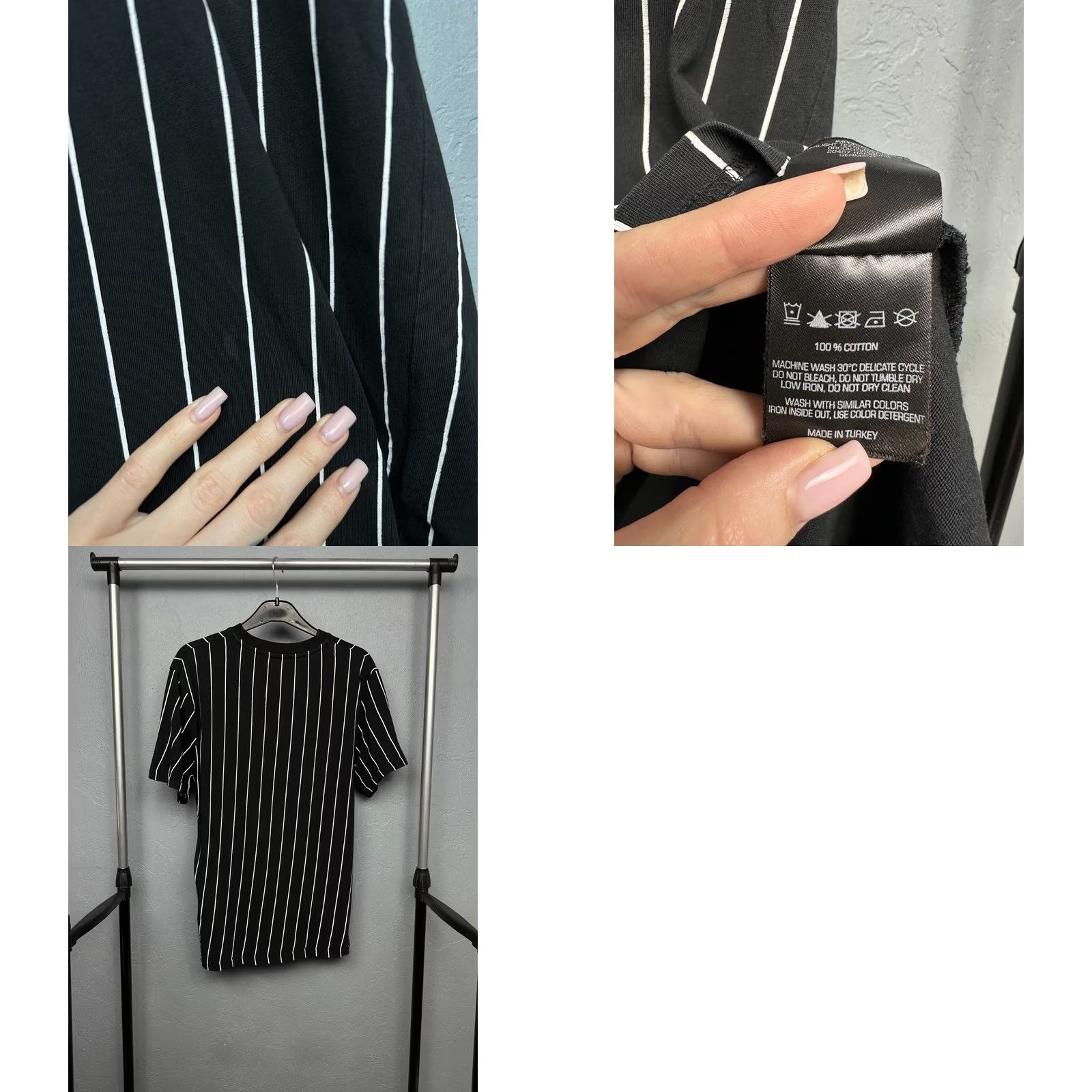 Karl Kani Karl Kani Mens Crew Neck Center Logo Striped T-Shirt S Black Cotton Logo T-Shirt Mens Size US S / EU 44-46 / 1 - 8 Thumbnail