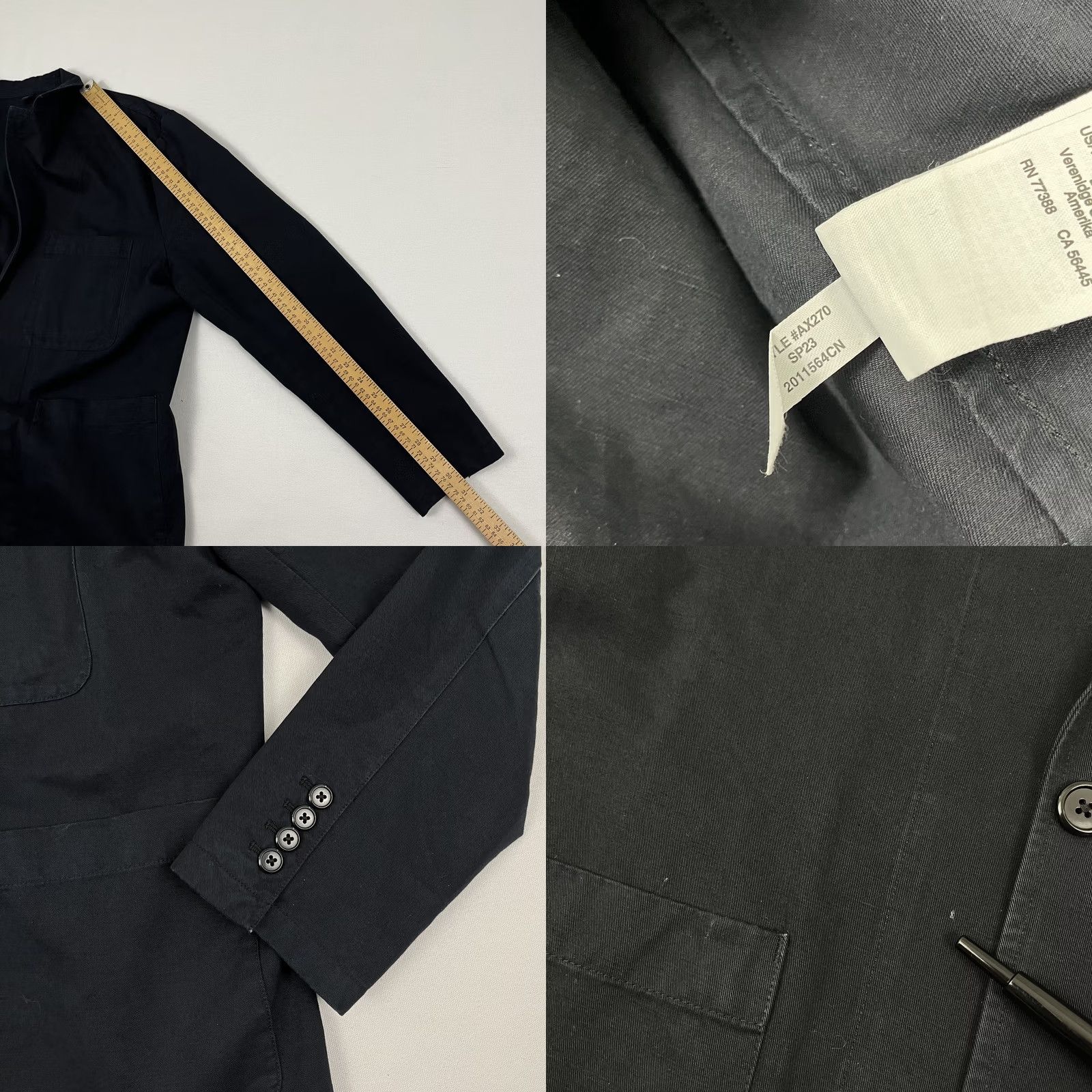 J.Crew VINTAGE J Crew Blazer Mens 42 Blue Linen Cotton Chino Suit Jacket Garment Dyed AX270 Size 42R - 8 Thumbnail