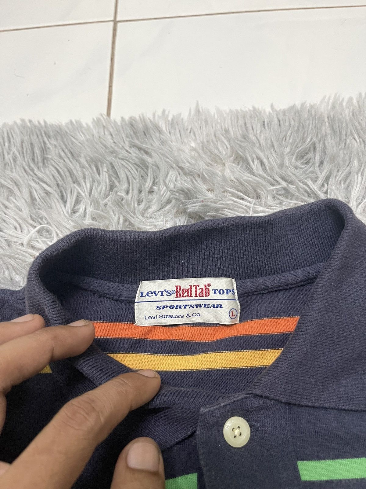Japanese Brand × Levi's Vintage Clothing × Vintage 90s LEVIS STRIPES POLO SHIRT RARE DESIGN Size US M / EU 48-50 / 2 - 9 Thumbnail