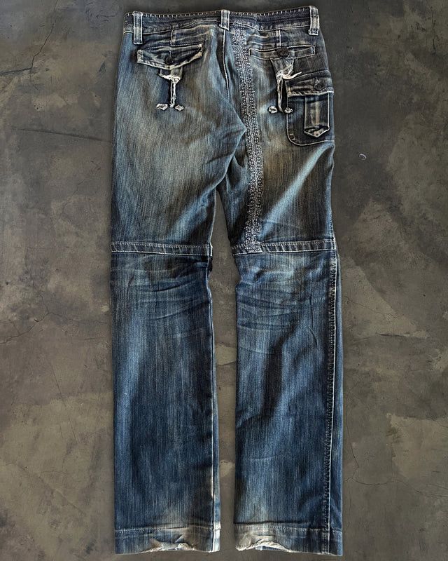 Marithe + Francois Girbaud MARITHÉ FRANÇOIS GIRBAUD BIKER STITCHED DENIM Size US 35 - 4 Thumbnail