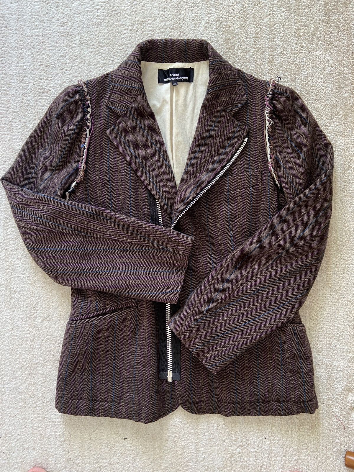 image of Comme Des Garcons Homme Comme Des Garçons Tricot Jacket in Brown, Men's (Size Small)