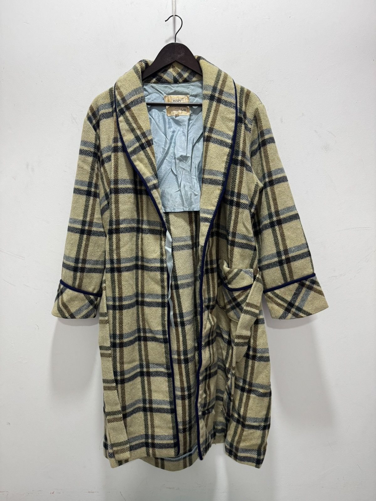 Japanese Brand × Vintage JAPANESE DESIGN LARVAL NOVA CHECK STYLE LONG JACKET Size L / US 10 / IT 46 - 1 Thumbnail