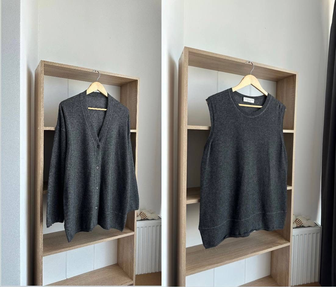 Brunello Cucinelli × Vintage Vintage Brunello Cucinelli Wool Cashmere Cardigan West Gray Size US L / EU 52-54 / 3 - 2 Thumbnail