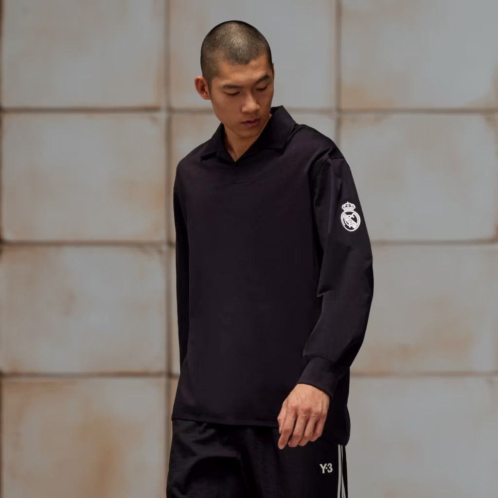 Yohji Yamamoto Yohji Yamamoto Y-3 Real Madrid Long Sleeve Polo T Shirt Black M Adult Mens Size US M / EU 48-50 / 2 - 1 Thumbnail