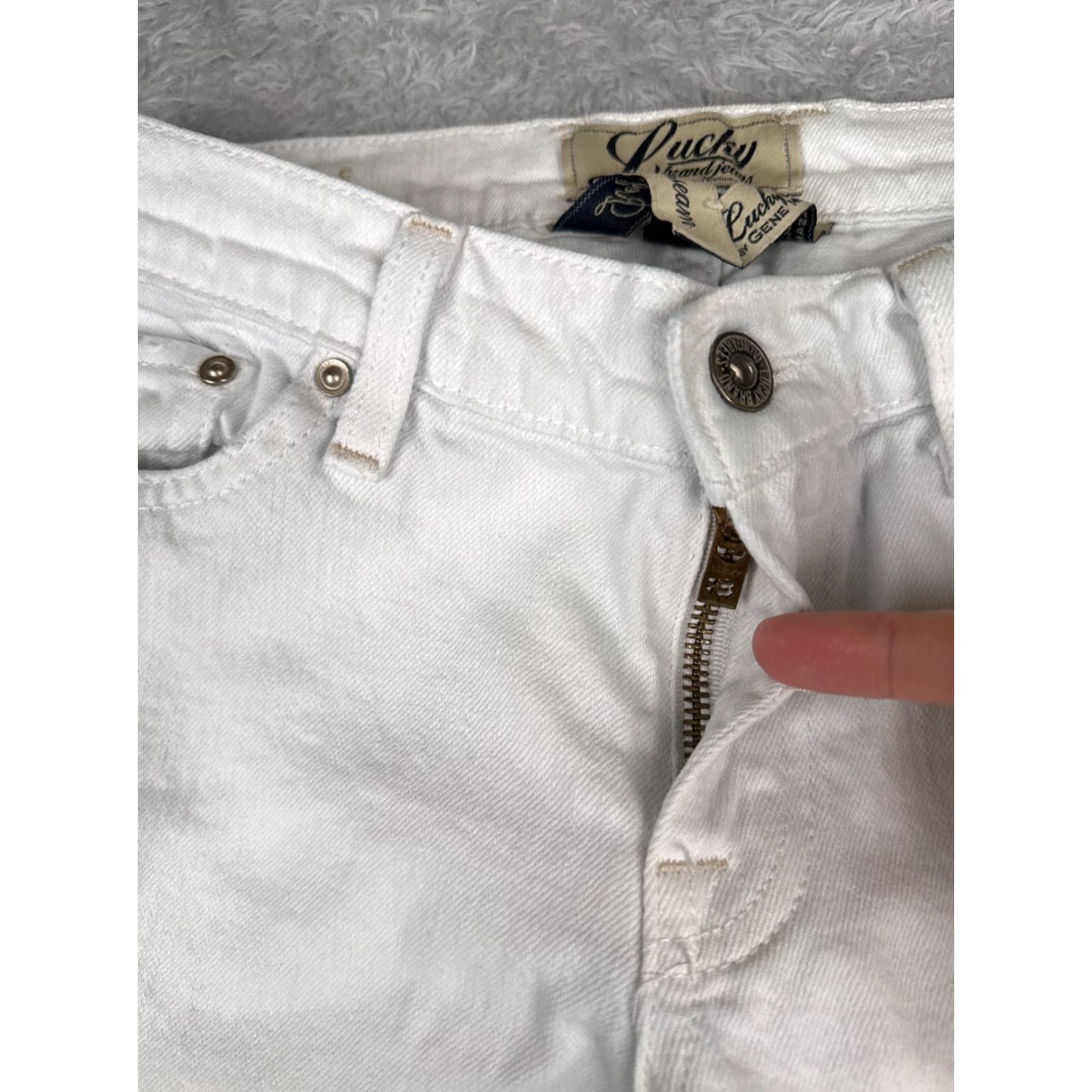 Lucky Brand Vintage Lucky Brand Women's Jeans Flared 4 White Cotton Denim Spring Summer Fall Winter Size 27" / US 4 / IT 40 - 5 Thumbnail
