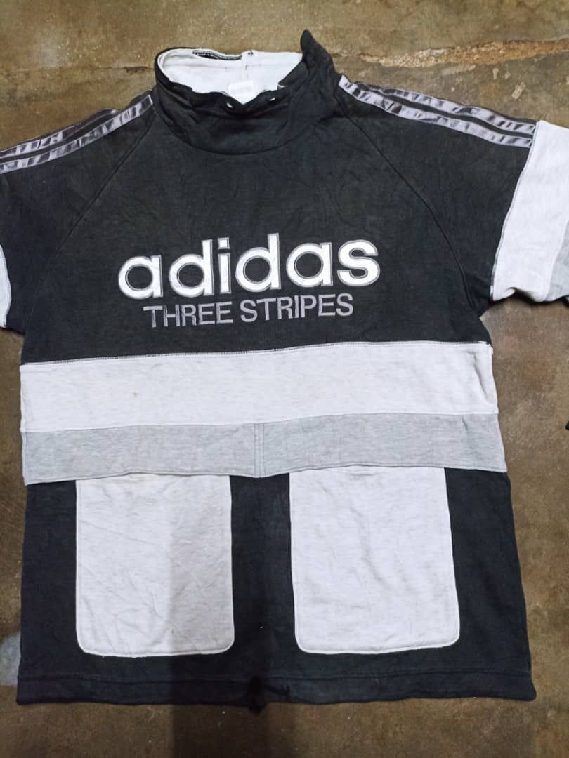 Adidas Vintage Adidas Three Stripes Big Logo Anorak style Size US L / EU 52-54 / 3 - 5 Thumbnail