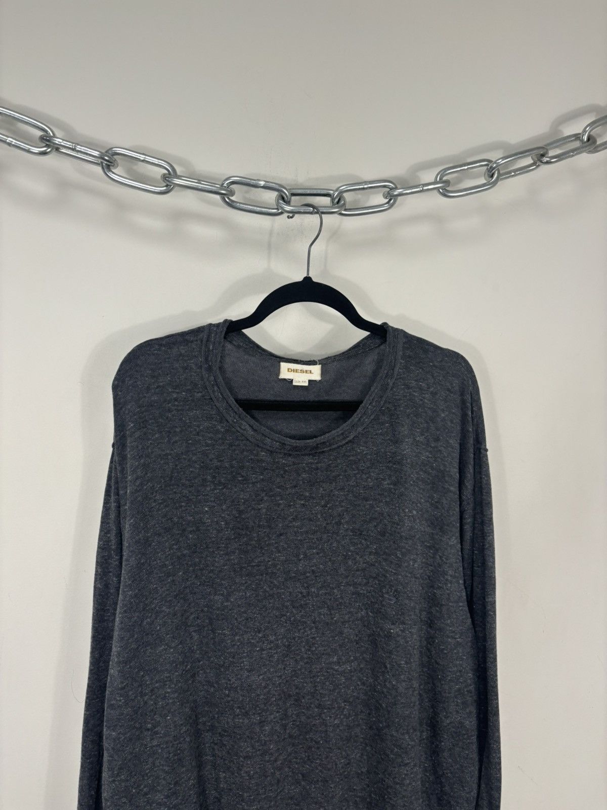 Diesel Vintage Diesel Y2K Logo Gray Avant Garde Hype Sweater Size US XXL / EU 58 / 5 - 3 Thumbnail