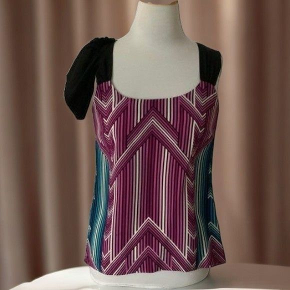 Trina Turk Trina Turk Asymmetrical Sleeveless Silk Top Multicolor 2 Size XS / US 0-2 / IT 36-38 - 5 Thumbnail
