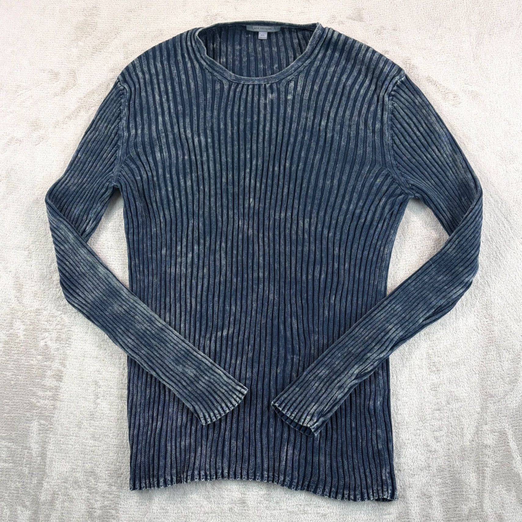 John Varvatos John Varvatos Bernard Ribbed Crew Sweater in Velvet Wash Men 2XL NWOT Size US XXL / EU 58 / 5 - 4 Thumbnail