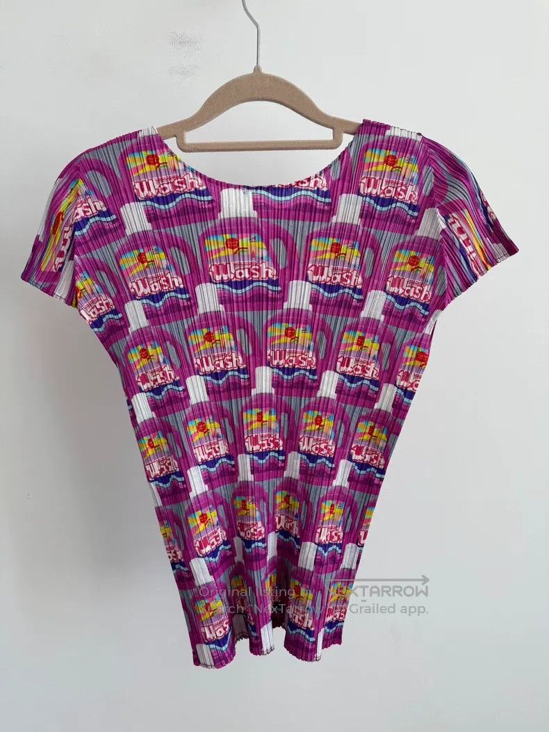 Issey Miyake Issey Miyake Purple Short Sleeve Size L / US 10 / IT 46 - 2 Thumbnail