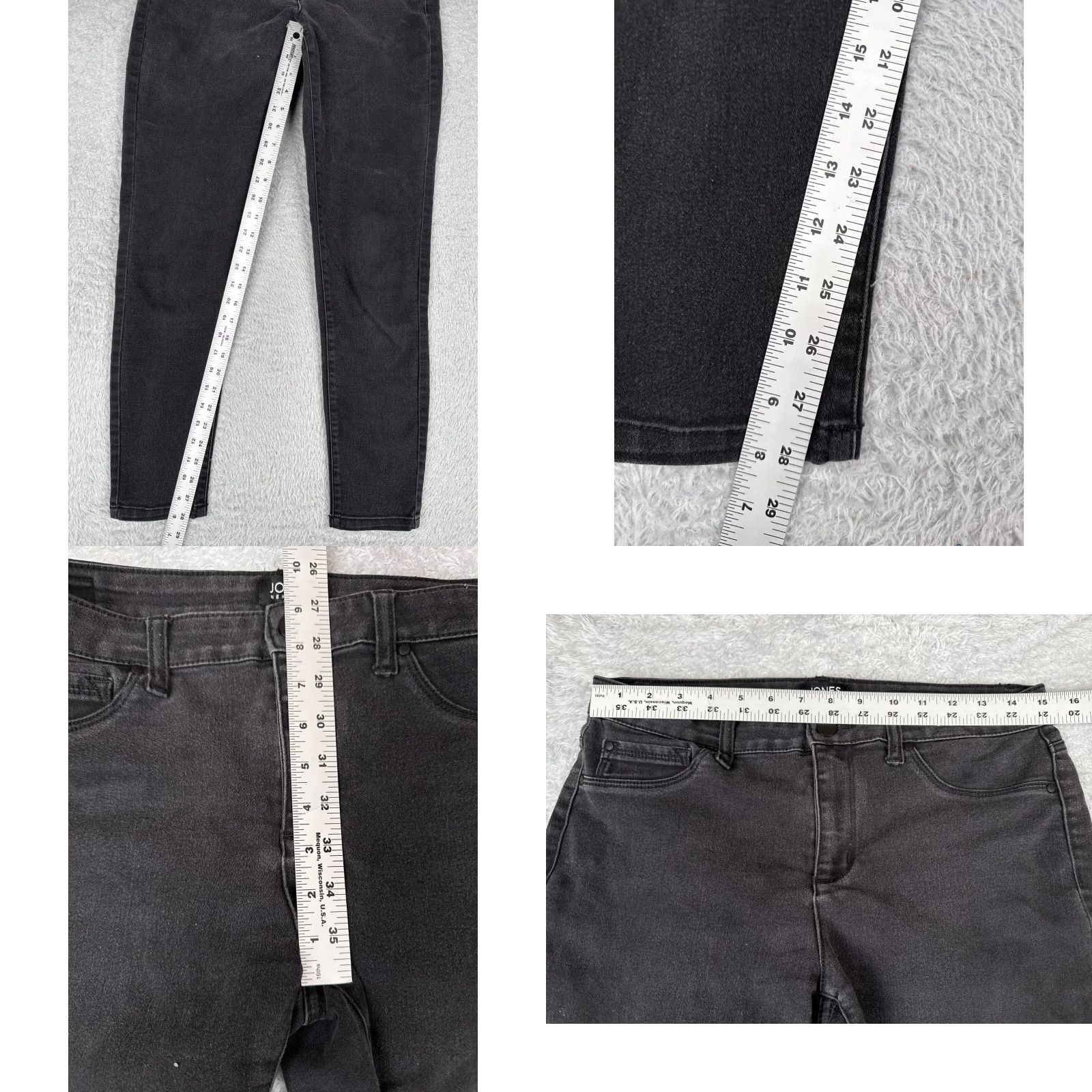 Jones New York Jones New York Jeans Womens 8 Black Denim Mid Rise 30x28 Skinny 5-Pocket Distressed Cotton Denim Rock Southwestern Mens Womens Girls? Wait ends. Size 30" / US 8 / IT 44 - 8 Thumbnail