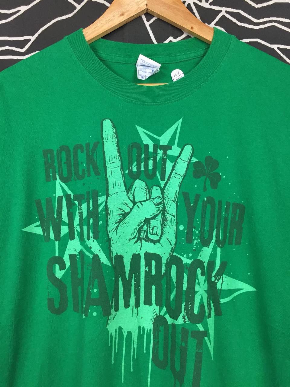 Vintage Rock Out With Your Shamrock Out St. Patty's Tee Size US XL / EU 56 / 4 - 3 Thumbnail