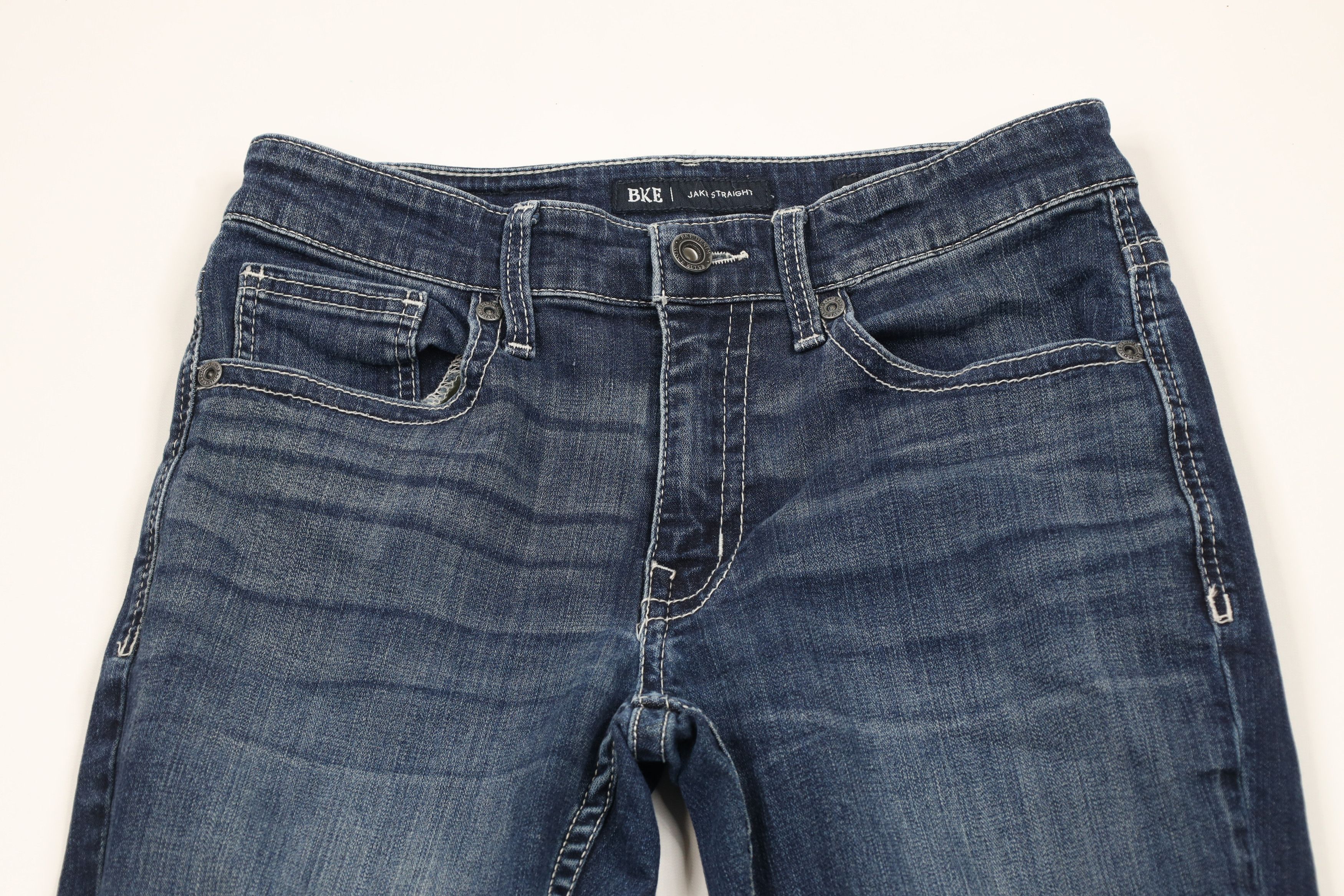 Vintage Buckle BKE Stitch Stretch Jake Straight Leg Denim Jeans Blue Size US 30 / EU 46 - 2 Thumbnail