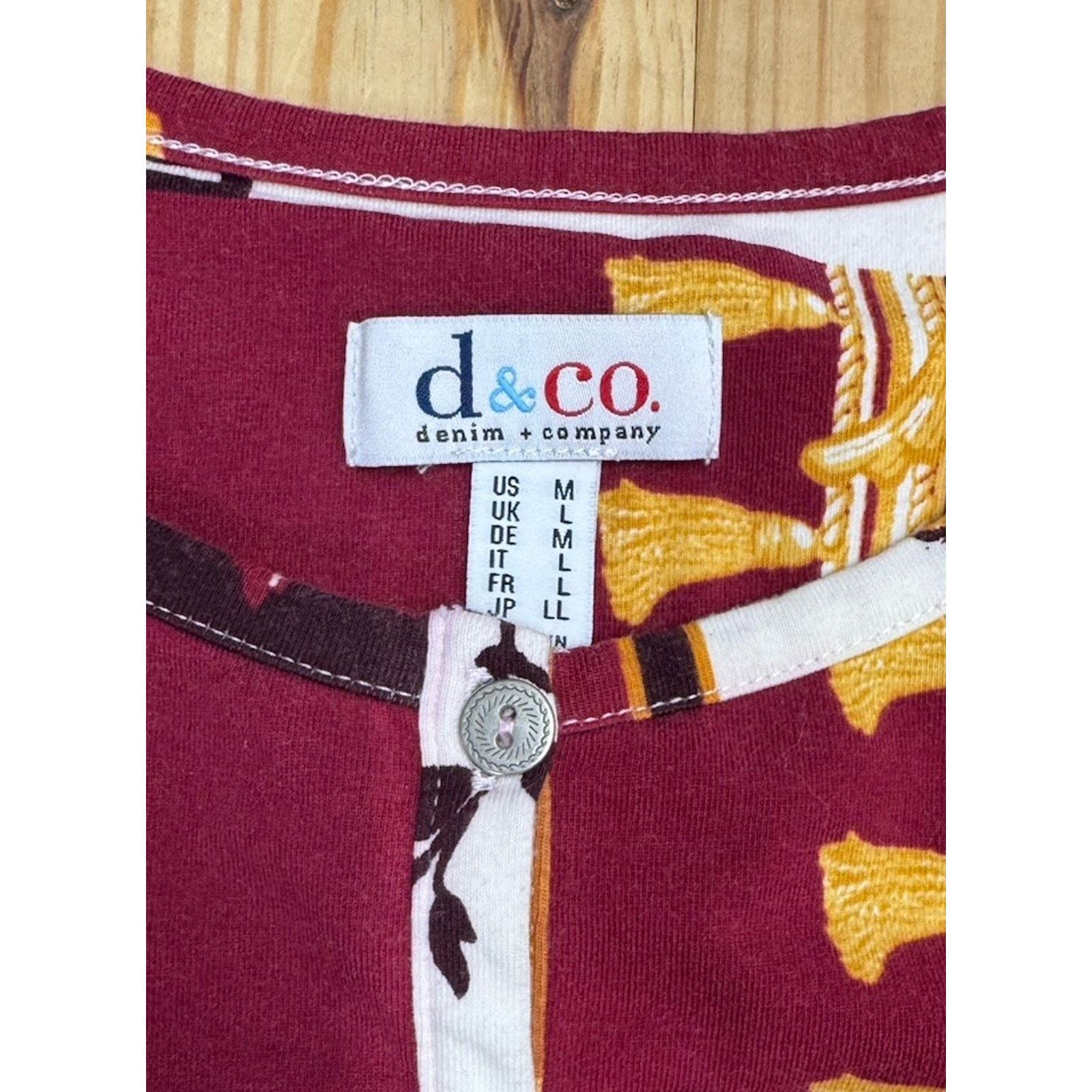 Denim & Co. DENIM & COMPANY LADIES LONG SLEEVE TUNIC SHIRT Sz M Size M / US 6-8 / IT 42-44 - 4 Thumbnail