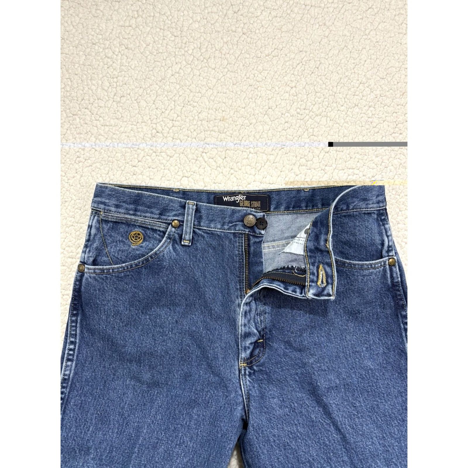 Wrangler Wrangler George Strait Jeans Blue Denim 32x25 Slim Straight 5-Pocket Regular Brand Mens Cowboy Western Size US 32 / EU 48 - 3 Thumbnail