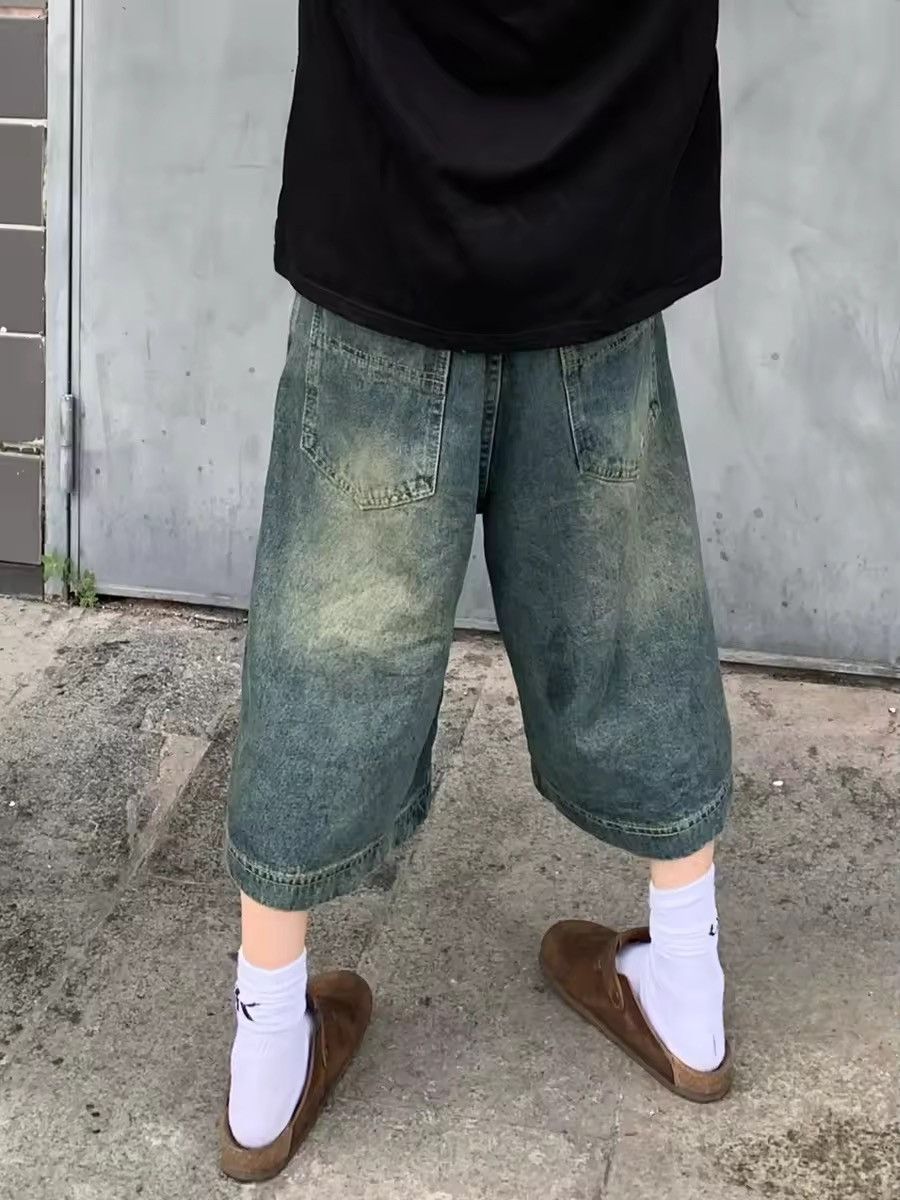 Japanese Brand × Jean Streetwear Wide Blue Jeans Size 32" / US 10 / IT 46 - 3 Thumbnail