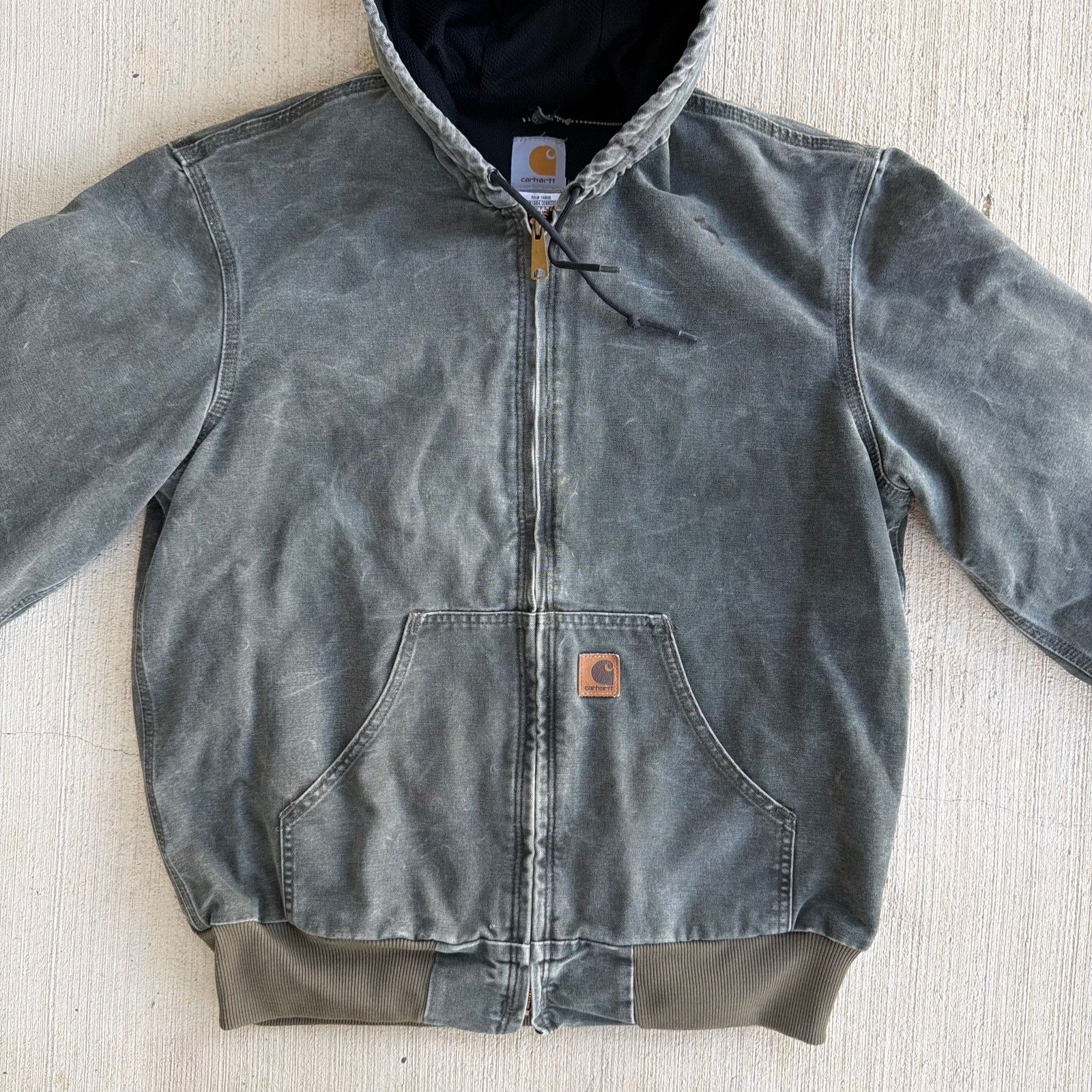 Carhartt × Vintage Carhartt J25 MOS green hooded work wear jacket Size US M / EU 48-50 / 2 - 3 Thumbnail