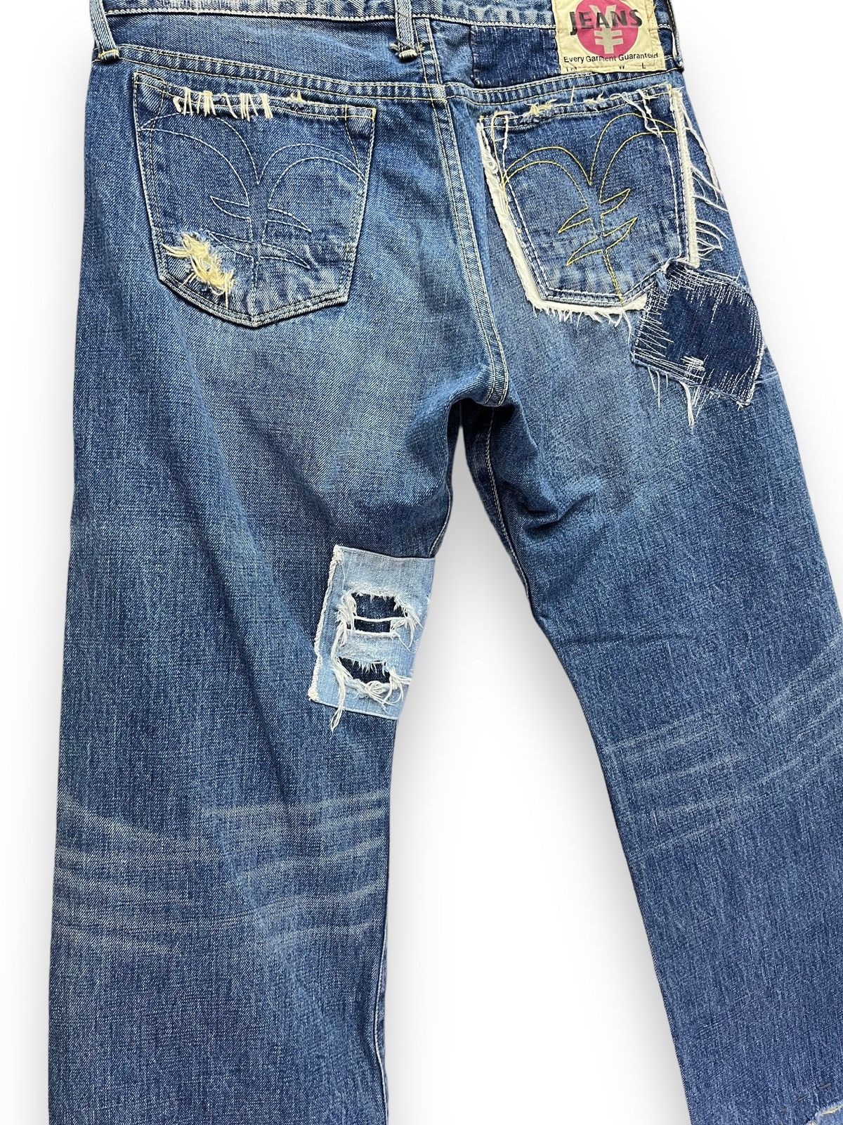 Japanese Brand 🔥Grunge Patchwork Distressed Original Selvedge Denim Japan Size US 32 / EU 48 - 11 Thumbnail