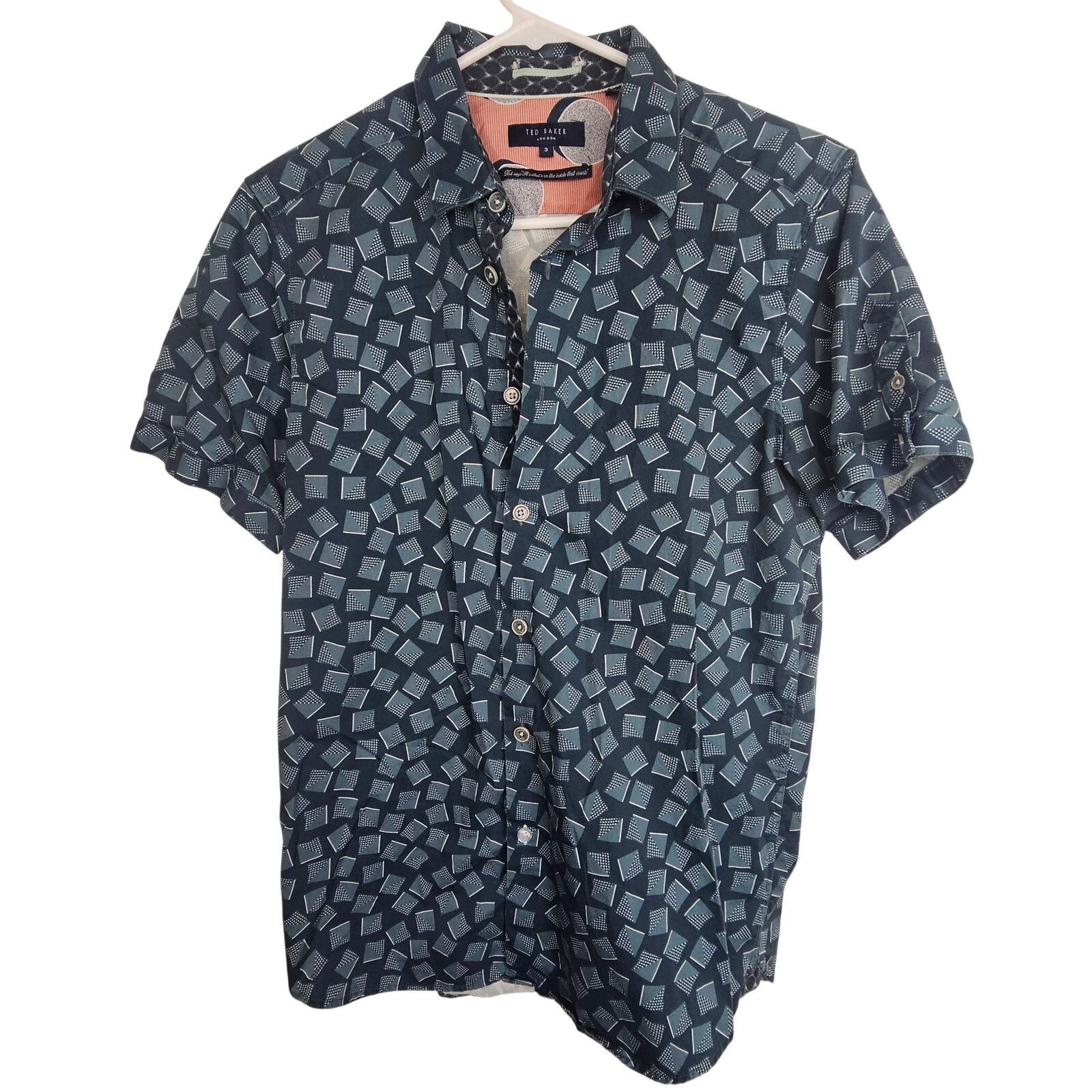 Ted Baker Ted Baker London Mens Geometric Print Button Shirt Size M Size US M / EU 48-50 / 2 - 1 Thumbnail