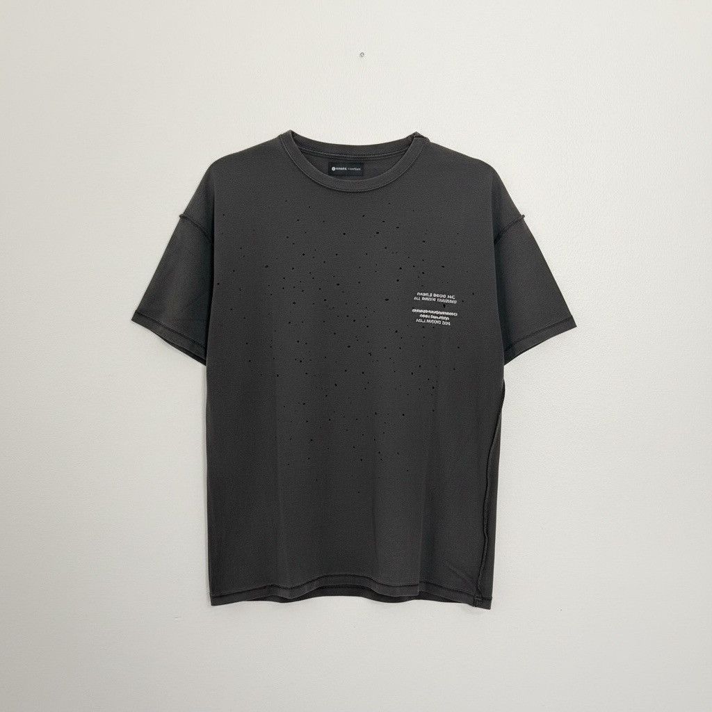 Purple Brand PURPLE Men's Off Black Distressed Short Sleeve Tee Size US M / EU 48-50 / 2 - 1 Thumbnail