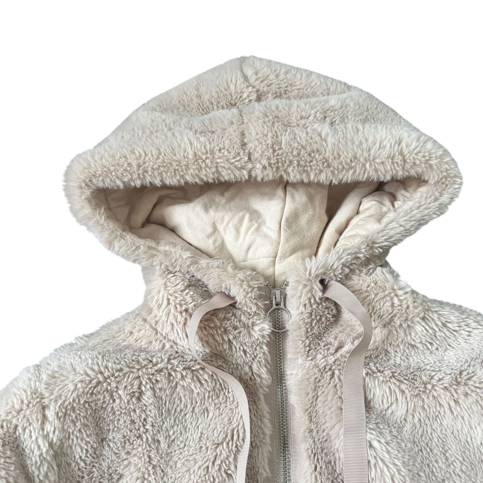 Athleta Athleta Ritual Faux-Fur Jacket Beige Abalone Size XXS / US 00 / IT 34 - 5 Thumbnail