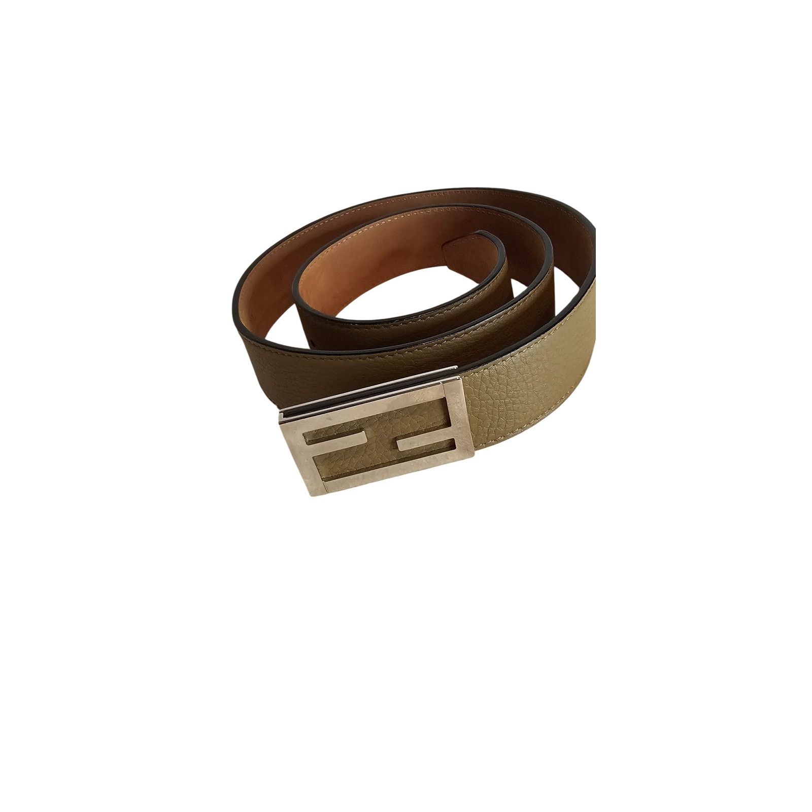 Fendi FENDI Baguette Sand Brown Calf Leather Silver Hardware Belt Size ONE SIZE - 1 Thumbnail