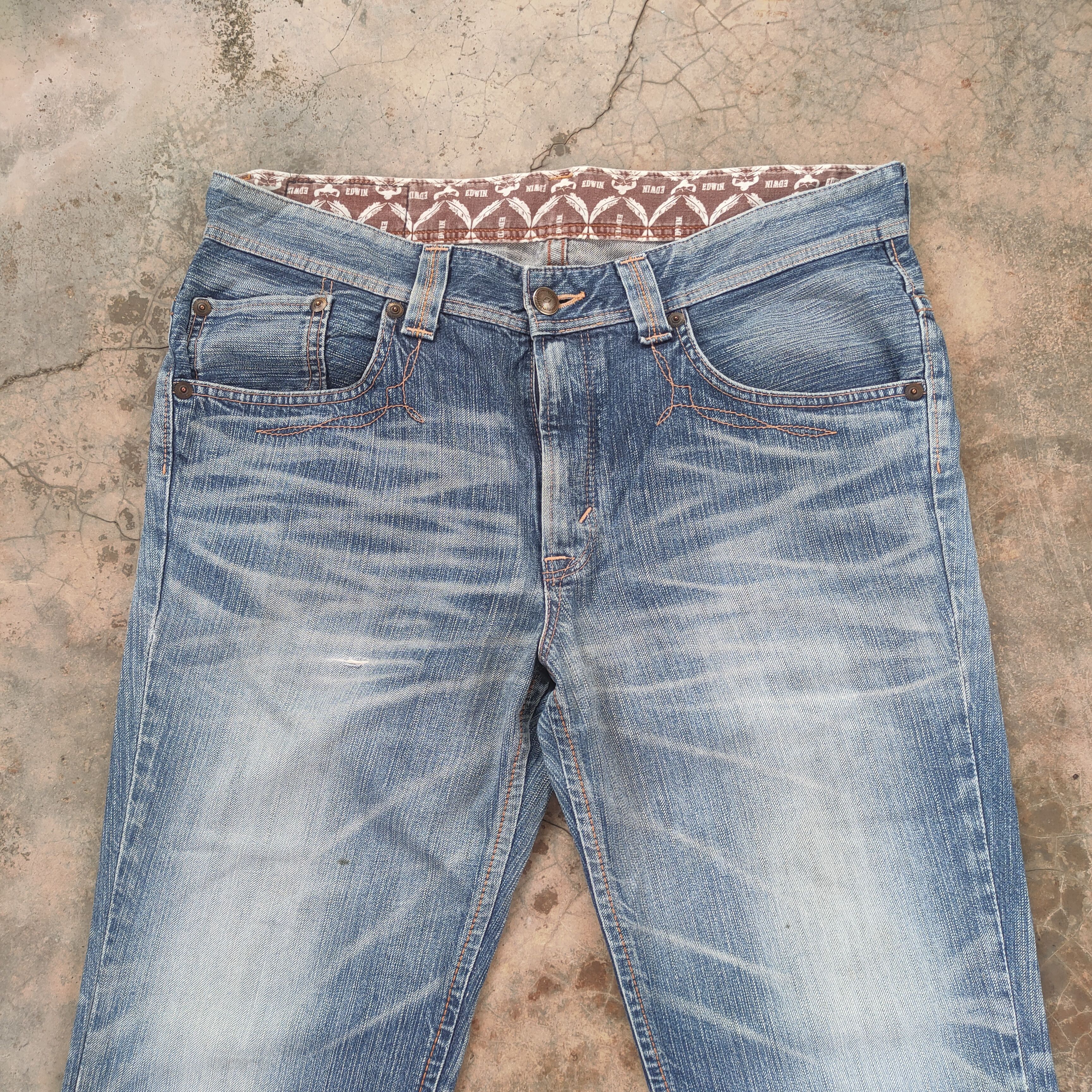Edwin VINTAGE EDWIN FADED DISTRESSED DENIM JEAN PANTS Size US 38 / EU 54 - 4 Thumbnail