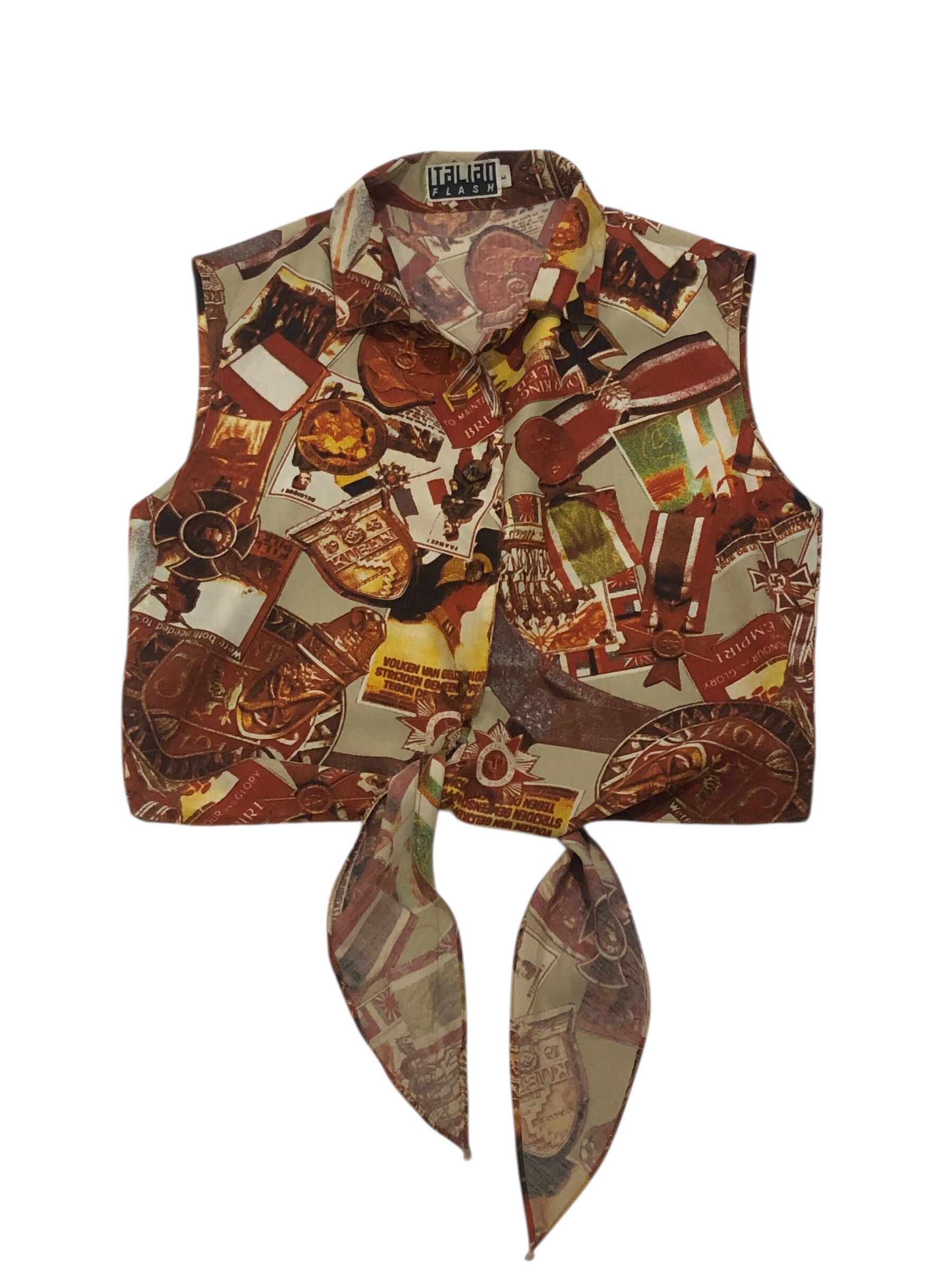 Vintage Rare Vivienne Westwood Inspired Abstract Military Tie Vest Size S / US 4 / IT 40 - 12 Thumbnail