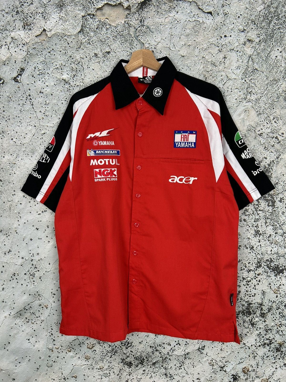 Yamaha Vintage Yamaha Racing Shirt Motul Fiat 90s Motorsport Size US XL / EU 56 / 4 - 1 Thumbnail